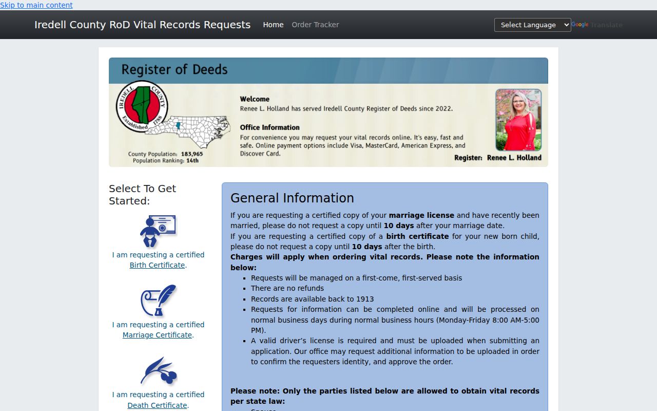 Mooresville resident lookup Iredell Permitium vital-record order entry