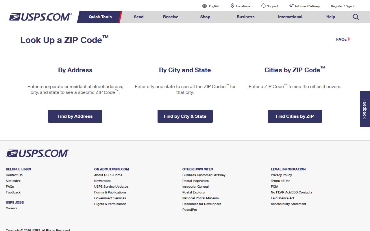 Mooresville ZIP code directory reference to USPS postal lookup modes
